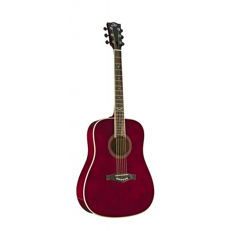 CHITARRA ACUSTICA EKO - NXT D100CE SEE THROUGH RED