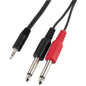 CAVO ADATTATORE, 2 M 2X JACK 6,3 MONO - 1X JACK 3,5 STEREO MCA-204