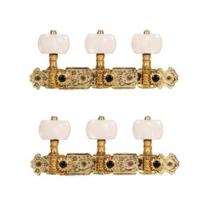 MECCANICHE CHITARRA CLASSICA PLACCATE IN ORO PALETTE BIANCHE  ALICEAOS-020V1P