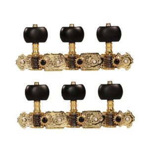 MECCANICHE CHITARRA CLASSICA PLACCATE IN ORO PALETTE NERO ALICEAOS-020V3P