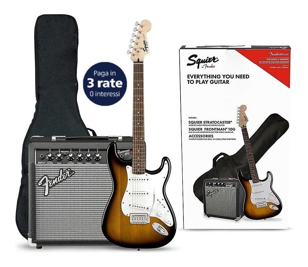 CHITARRA ELETTRICA KIT FENDER
Squier Sonic Series Stratocaster Pack - Set chitarra elettrica