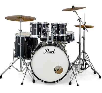 BATTERIA ACUSTICA PEARL RS525SBC/C31 Jet Black Batteria 5p completa di hardware piatti Sabian