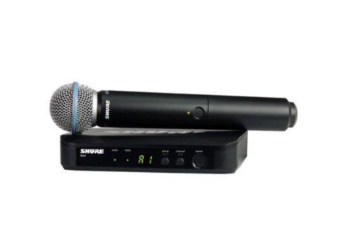 RADIOMICROFONO Shure BLX24E-B58-M17 Radio Microfono Palmare Professionale Wireless, Nero
