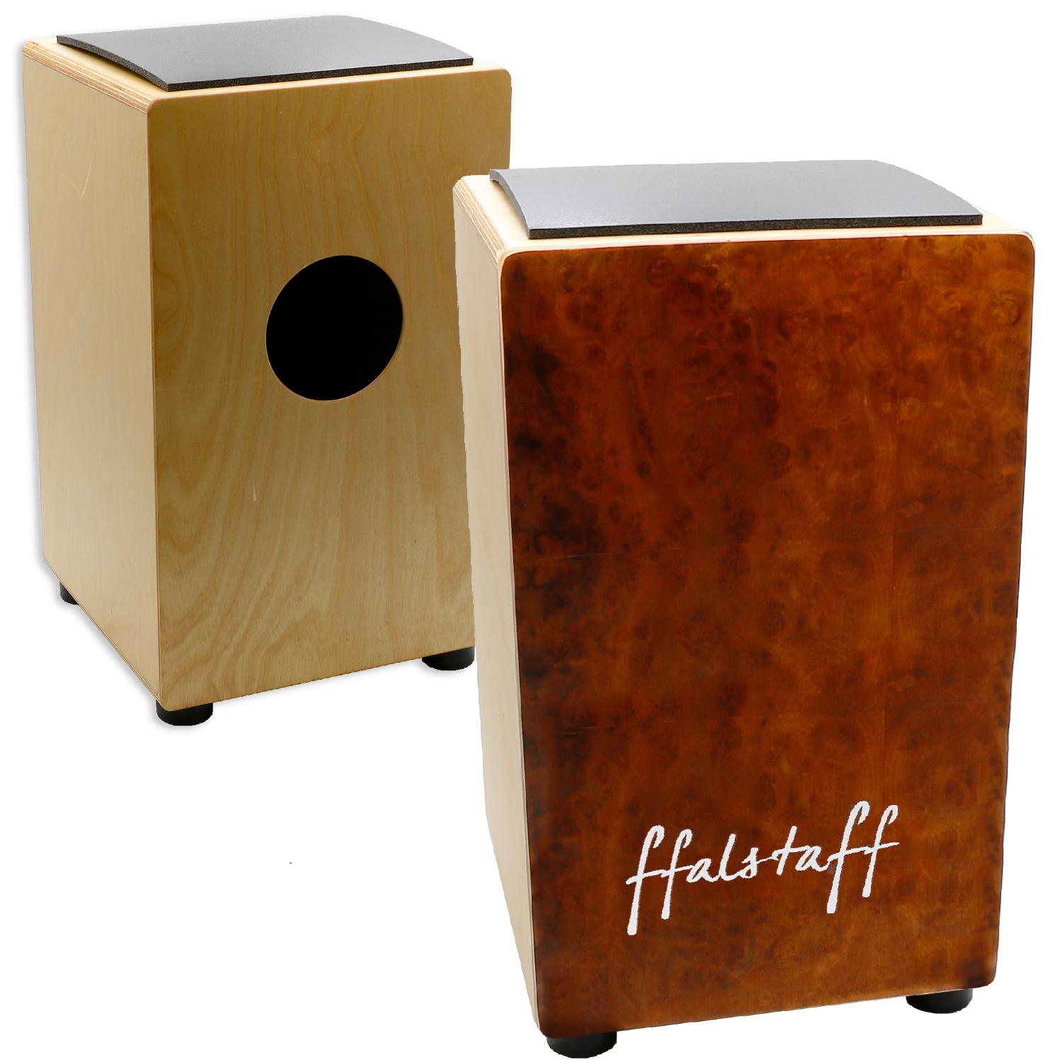Cajon in Legno Effetto Naturale color Ciliegio con Cuscino e Borsa (30 x 29 x 50 cm)