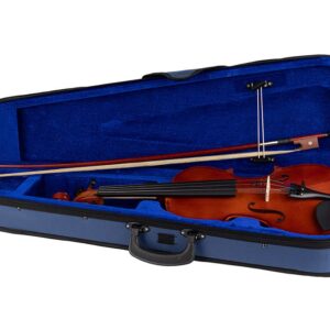 VIOLINO LEONARDO 3/4
Set violino 3/4 in legno laminato, vernice in nitrocellulosa, tastiera e piroli in acero verniciato di colore nero e cordiera con tiracantini integrati. Dotato di archetto, pece e custodia.