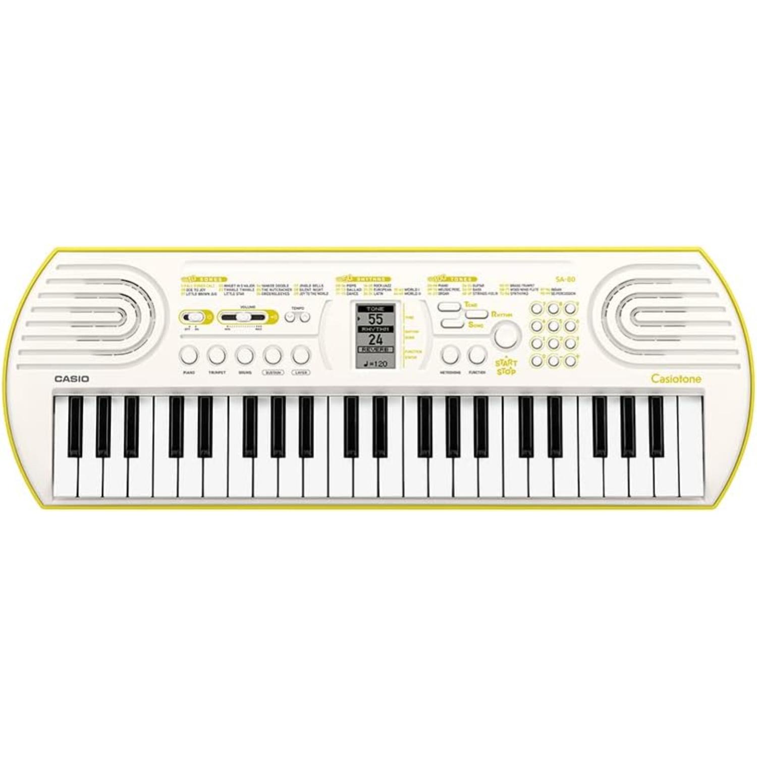 TASTIERA CASIO SA80 Tastiera Elettronica 44 Tasti (Bianca fondo verde)