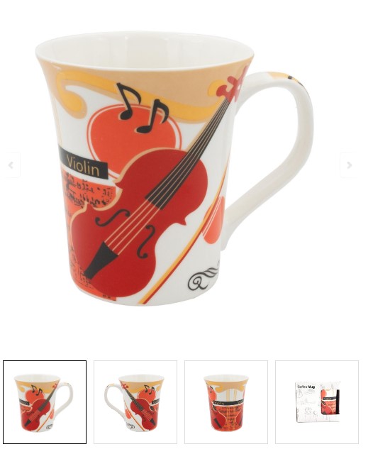 Tazza in ceramica con Violino