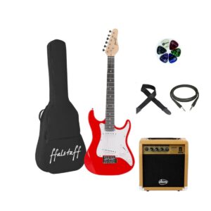 Chitarra Elettrica da 36'' tipo Stratocaster (Rosso) +amplificatore dam +accessori