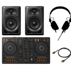 Pioneer Dj DDJ-FLX4 Controller + Casse DM-40D-BLK + HDJ-CX-K Cuffia + Cavo RCA