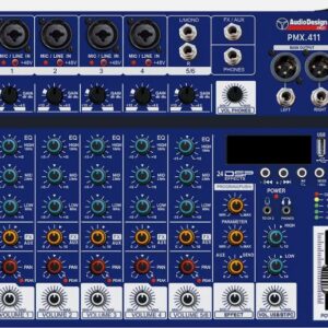 Mixer professionale 4+1+1    
USB/BT 24 effetti con DSP -
Alimentazione USB