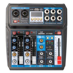 Mixer/Scheda Audio 6 canali, multieffetto DSP, interfaccia USB, lettore Mp3, Bluetooth