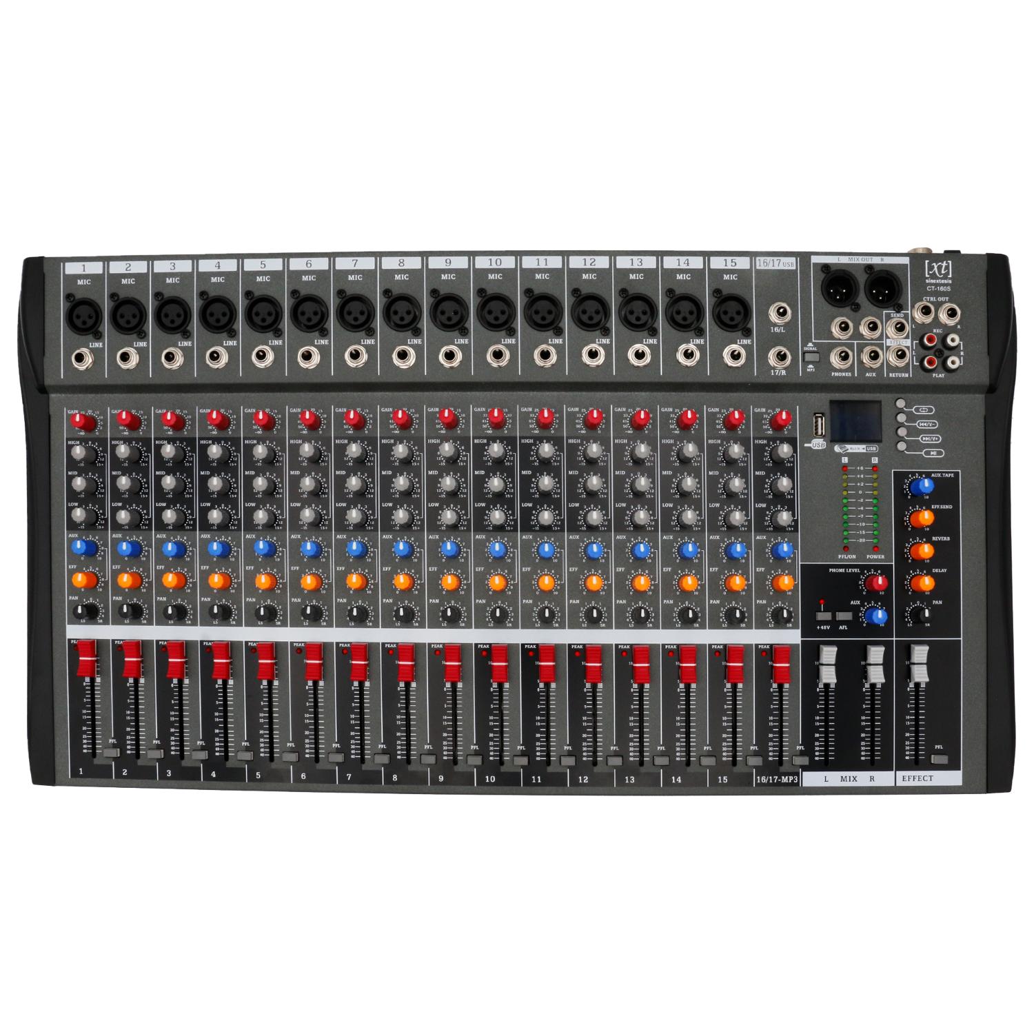 Mixer/Scheda Audio 16 canali (reali) MP3 USB Bluetooth con Effetto Echo