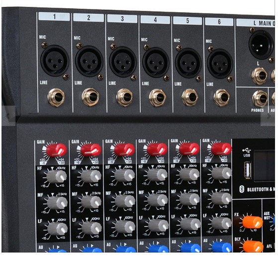 Mixer/Scheda Audio 6 canali (reali) MP3 USB Bluetooth con Effetto Echo - immagine 3