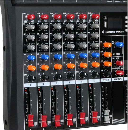Mixer/Scheda Audio 6 canali (reali) MP3 USB Bluetooth con Effetto Echo - immagine 4