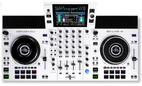 Denon Dj SC LIVE 4 WHITE Controller Dj 4Deck Disp.7" M.Integr. Router WI-FI Int.