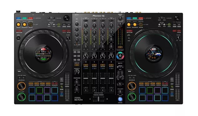 Controller DJ Pioneer DDJ-FLX10 a 4 canali, colore nero.
