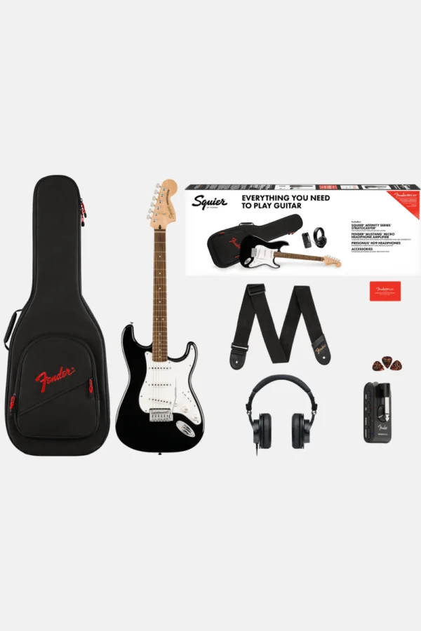 Fender Affinity Series Stratocaster Mustang Micro Pack Black Chitarra Elettrica